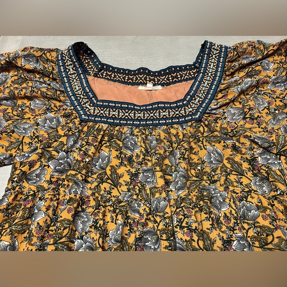 Easel Multi Color Babydoll Tunic Shirt/Dress Size L BohoWide Sleeves Loose‎ Fit - Picture 12 of 12